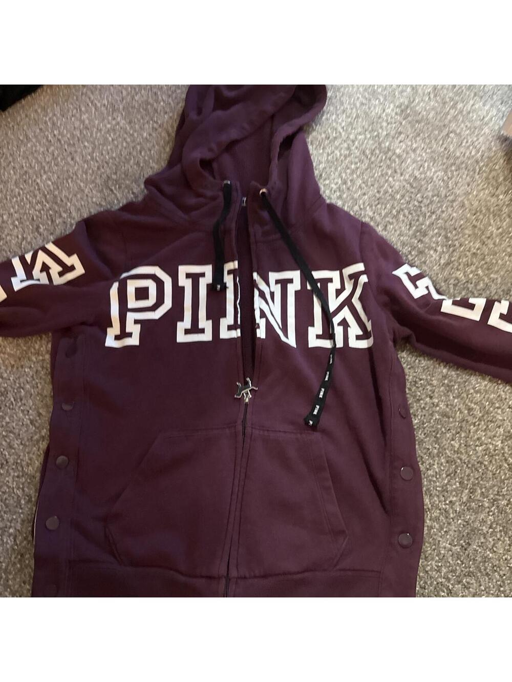 Victoria's Secret Women's Burgundy and Purple Hoody